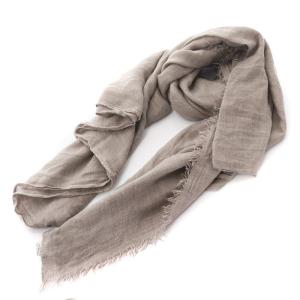 大判ストール カシミヤ混 フリンジ グレージュ