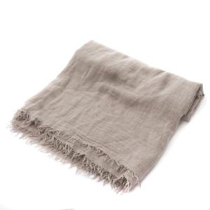 Faliero Sarti 大判ストール カシミヤ混 フリンジ グレージュ