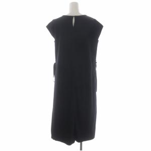 BLUE LABEL CRESTBRIDGE ノースリーブワンピース ミモレ丈 ロング チェック 36 黒 ブラック マルチカラー