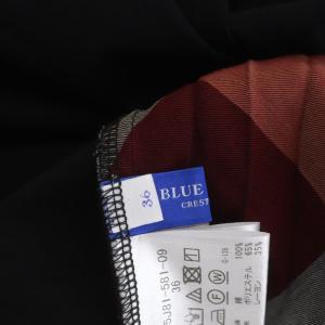 BLUE LABEL CRESTBRIDGE ノースリーブワンピース ミモレ丈 ロング チェック 36 黒 ブラック マルチカラー