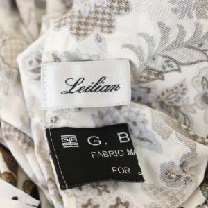 Leilian BINDA ヴィンテージフラワーブラウス プルオーバー 長袖 11 アイボリー 茶 ブラウン