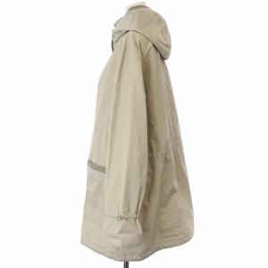 Leilian BASLER ナイロンコート ライトアウター マウンテンパーカ ジップアップ スナップボタン ミドル フード付き ベージュ