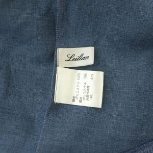 Leilian カットソー 長袖 ワイド ニット切替 オーバーサイズ 9 紺 ネイビー