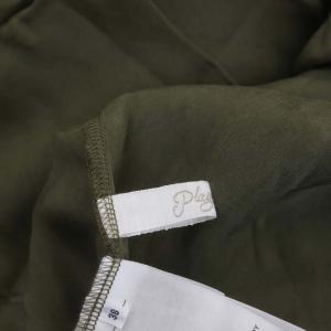 Plage Fibril ギャザーロングスカート フレア スリット 38 カーキ