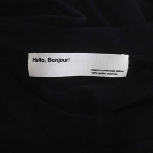 L'Appartement Hello Bonjour 22SS Short sleeve Knit Pullover ニット カットソー 半袖 黒 ブラック