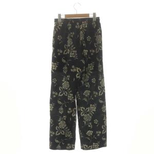 L'Appartement 22SS ハイビスカスプリントパンツ ワイド イージー 花柄 36 ブラック