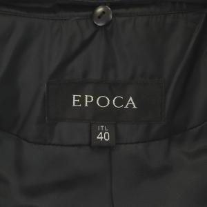 EPOCA フォックスファー ダウンコート アウター ジップアップ ロング ベルト付き 40 黒 ブラック