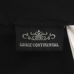 GRACE CONTINENTAL マルチフラワースリーブトップブラウス 長袖 シアー 花刺繍 プルオーバー 36 黒 ブラック マルチカラー