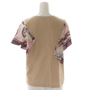 Diagram GRACE CONTINENTAL リーフスカーフトップス カットソー 半袖 36 ベージュ マルチカラー