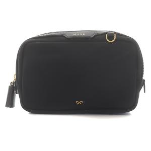 ANYA HINDMARCH Labelled PPE Kit ポーチ 小物入れ ホルダー ボトル 2点セット ナイロン レザー タッセル 黒 ブラック