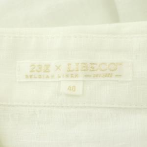 23区 vingt-trois ×LIBECOリネンブラウス シャツ 長袖 前開き 40 白 ホワイト