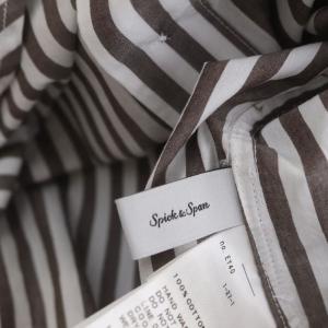 Spick&Span 22AW コットンタイプライターシャツ 長袖 ストライプ 白 グレージュ ホワイト