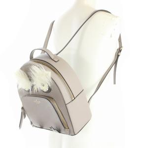 kate spade new york アウルトミスターブライト フクロウモチーフ リュックサック ロゴ グレージュ