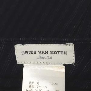 DRIES VAN NOTEN ストライプ スラックス 34 ネイビー