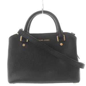 サバンナ ハンドバッグ ショルダーバッグ 2WAY レザー ロゴ 黒 ブラック 30S6GS7S1L