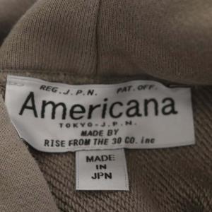 AMERICANA サイドジップスウェットパーカー プルオーバー フード モカ