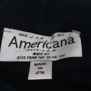 AMERICANA サイドジップスウェットパーカー プルオーバー フード 濃紺 ネイビー
