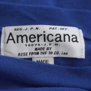 AMERICANA ロゴ 七分袖 ラグランスリーブ カットソー Tシャツ 青 ブルー