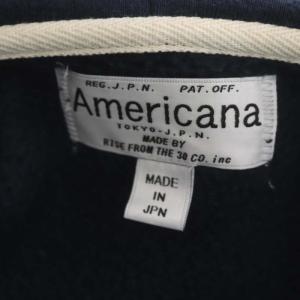AMERICANA 裏起毛 ジップアップパーカー 長袖 紺 ネイビー