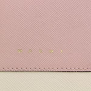 MARNI 23年製 サフィアーノレザー バイフォールドウォレット 財布 二つ折り ピンク アイボリー ベージュ