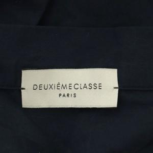 Deuxieme Classe コットンプルオーバーシャツ ブラウス 長袖 プルオーバー Vネック 紺 ネイビー
