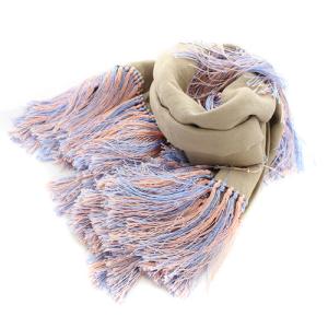 LINEN FRINGE STOLE フリンジ べージュ