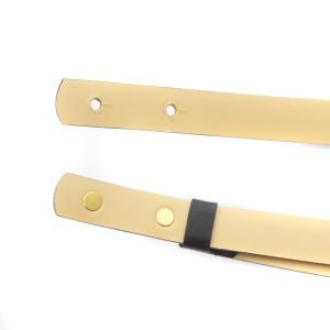 ANAYI プレートコンビベルト レザー スライド 金具 ブラック 10232618030