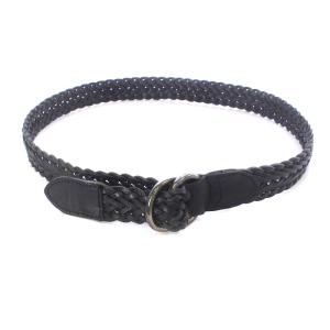 1PIU1UGUALE3 ダブルリング ベルト メッシュ レザー 黒 ブラック