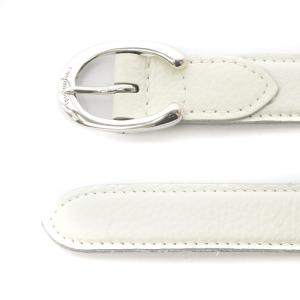 1PIU1UGUALE3 25mm OVAL C ベルト レザー シルバー925 ロゴ 白 ホワイト