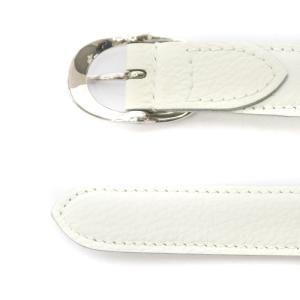 1PIU1UGUALE3 25mm OVAL C ベルト レザー シルバー925 ロゴ 白 ホワイト