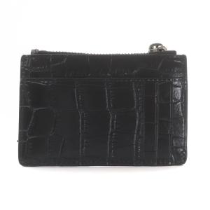 MARC JACOBS ザ クロコ エンボス トップ ジップ マルチ ウォレット コインケース 小銭入れ 型押し レザー J マーク ロゴ 黒 ブラック