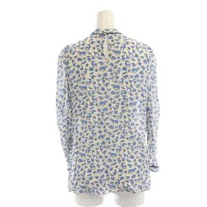 ANAYI 21SS モチーフプリント セットアップ 上下 ブラウス 長袖 フレアスカート ロング 38 アイボリー 青 ブルー