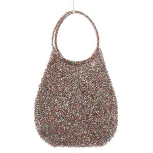 ANTEPRIMA ワイヤーバッグ ハンドバッグ ラウンド PVC ロゴ リング 赤 レッド マルチカラー