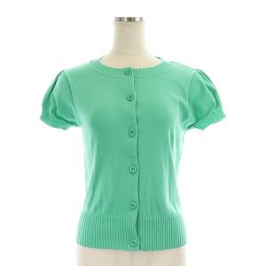 パフスリーブ 半袖 カーディガン 38 ライトグリーン 緑
