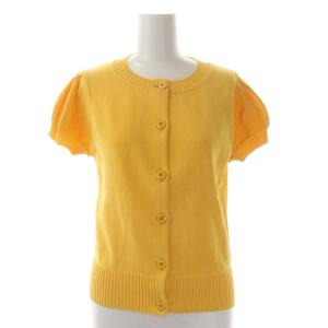 パフスリーブ 半袖 カーディガン 38 オレンジイエロー