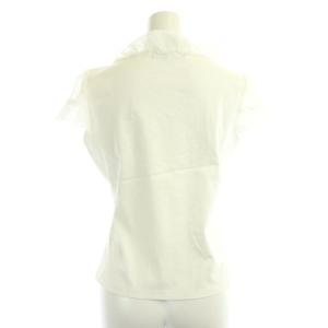 M'S GRACY カットソー フレンチスリーブ 半袖 フリル リボン コットン混 38 白 ホワイト