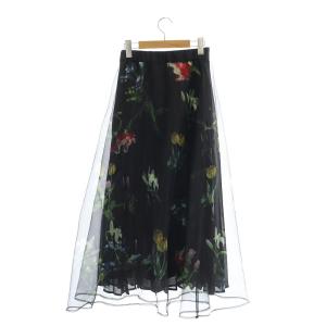 Ameri VINTAGE 23SS SOFIA ORGANZA LAYERED SKIRT スカート フレア プリーツ ロング オーガンジー 花柄 S