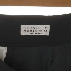 BRUNELLO CUCINELLI ボールチェーン装飾 膝丈ギャザースカート フレア I38 黒 ブラック