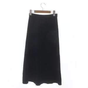Theory CREPE KNIT/RIB FRUITED SK ニットスカート ロング マキシ フレア リブ S 紺 ネイビー
