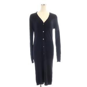 REGAL WOOL RIB LONG CARDI ロングカーディガン ニット 長袖 Vネック リブ S 黒 ブラック