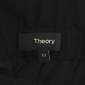 Theory POWDER.CREPE FLUID.PULL.ON.B 接触冷感パンツ ワイド イージー ベルト付き XS 黒 ブラック