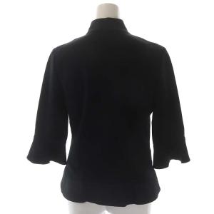 GRACE CONTINENTAL 袖フレア パール ジャケット 七分袖 38 黒 ブラック