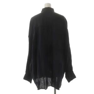 Deuxieme Classe WIDE LINEN シャツ チュニック丈 長袖 リネン ワイド 黒 ブラック