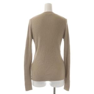 Deuxieme Classe シルクウールカシミヤ混Vネックリブニット カットソー 長袖 ベージュ