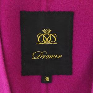 Drawer 21AW ウールケヌキVネックワンピース ロング ミモレ ノースリーブ 36 パープル