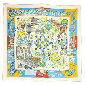 カレ90 杖傘と決闘 De l'Ombrelle aux Duels スカーフ シルク べージュ