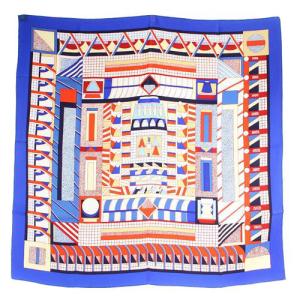 A GARDEN OF SHAPES スカーフ ブルー カレ90