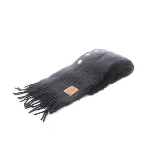 LOEWE Mohair Buttons Scarf マフラー モヘア フリンジ ブラック