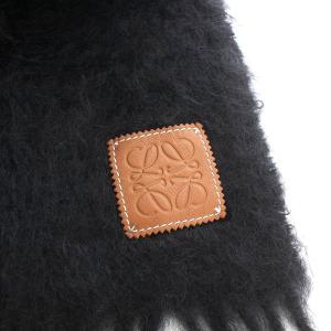 LOEWE Mohair Buttons Scarf マフラー モヘア フリンジ ブラック