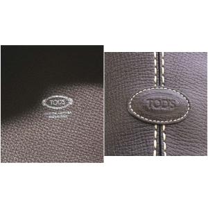 TOD'S ドローストリング バッグ ミニ ハンドバッグ ショルダーバッグ 巾着 レザー ダークブラウン